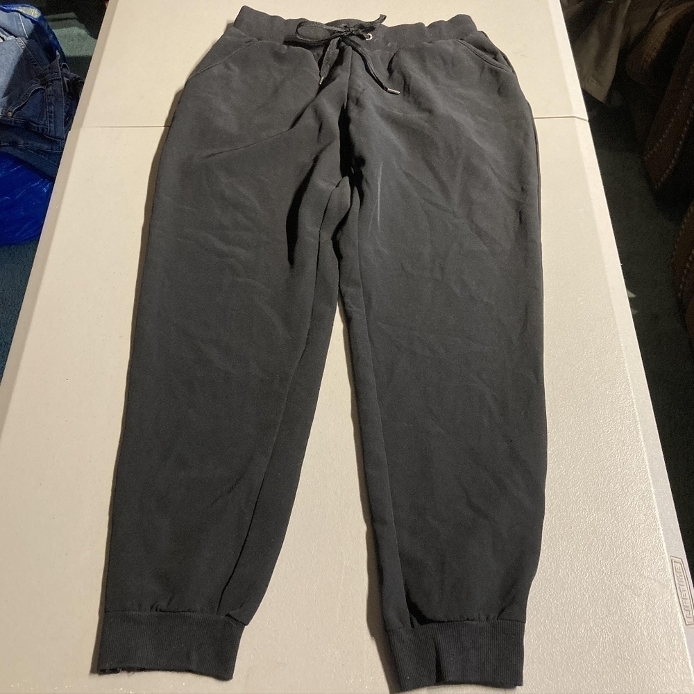 JUICY COUTURE BLACK JOGGER Zipper Ankle Drawstring Waist Women's Medium M EUC